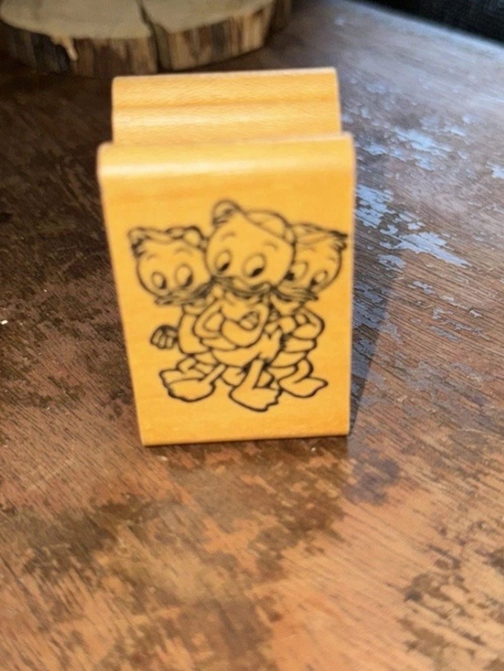 Vintage Disney TV Series Duck Tales Wooden Block Rubber Stamp